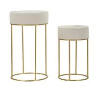 Set de 2 tables d'appoints en mdf et métal Wedding