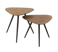 Paris Prix Tables d'appoint Triangles Teck 50 cm Naturel Lot de 2
