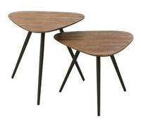 Paris prix Lot 2 tables d'appoint teck - Naturel
