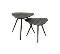 Paris Prix Lot de 2 tables d'appoint Triangles Teck 50 cm Noir