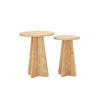 Lot de 2 tables d'appoint Valence en bois - Marron
