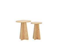 Lot de 2 tables d'appoint Valence en bois - Marron
