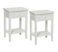 Lot de 2 tables de chevet 1 tiroir ""Charme"" Blanc Atmosphera - -