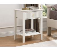 Lot de 2 tables de chevet 1 tiroir et 1 tablette - MDF - Blanc - NIRIVA