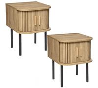 Lot de 2 Tables de chevet 2 portes Colva - Beige