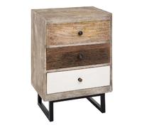 Lot de 2 tables de chevet 3 tiroirs - H.73 cm - Multicouleur