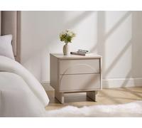 Lot de 2 tables de chevet avec 2 tiroirs - Beige - DELORINA