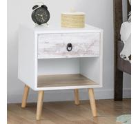 IDMarket Lot de 2 tables de chevet BAHIA 1 tiroir avec niche scandinave