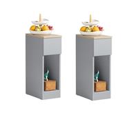 SoBuy Lot de 2 tables de chevet FBT111-HGx2 avec tiroir Gris 20x35x60 cm