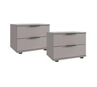 Lot de 2 tables de chevet gris