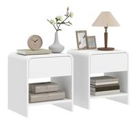 Lot de 2 tables de chevet - HOMCOM - compartiment ouvert et tiroir à fermeture silencieuse - MDF - 40 x 35 x 45 cm - blanc