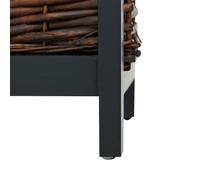 Lot de 2 tables de chevet MESSINA table de nuit avec 1 tiroir et 1 panier, en bois noir