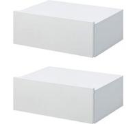 HomCom Lot de 2 tables de chevet murales – tiroir coulissant, plateau – blanc 40x30x15 cm