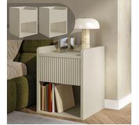 Lot de 2 tables de chevet Nand 55 x 45 x 39 cm beige sable