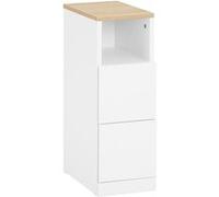 Lot de 2 Tables de chevet SoBuy avec 2 tiroirs et étagère - MDF - 35x20x60 cm - Blanc Blanc