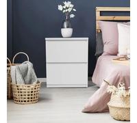 IDMarket - Lot de 2 Tables de Chevet TOMI 2 tiroirs Bois Blanc