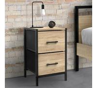 IDMARKET Lot de 2 tables de chevet 2 tiroirs en tissu UTAH design industriel