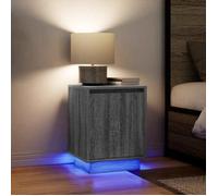 Lot de 2 Tables de Nuit polyvalente - Tables de chevet avec lumières LED - BELLE - sonoma gris 38x34x50cm DECO M7853838