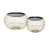 Lot de 2 Tables en métal Filaire doré - Atmosphera