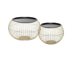 Lot de 2 Tables en métal Filaire doré - Atmosphera