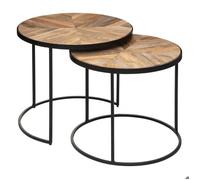 Atmosphera – Lot de 2 tables gigognes Basile manguier D51/56 cm