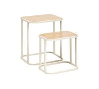 Lot de 2 tables gigognes Curvy beige
