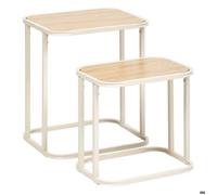 Paris Prix – Lot de 2 tables gigognes Curvy – Bois clair – 5 five simply smart