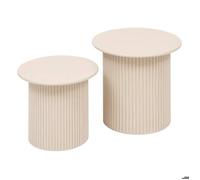 Lot de 2 tables gigognes ""Eino"" beige 40x40x38cm - Atmosphera Créateur d'intérieur