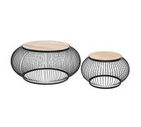 Lot de 2 tables gigognes ""Esther"" manguier et métal - Atmosphera Créateur d'intérieur