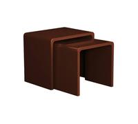 Lot de 2 tables gigognes finition glossy bordeaux - Nola