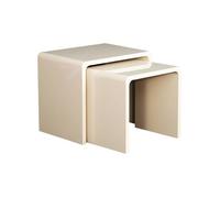 Lot de 2 tables gigognes finition glossy crème - Nola