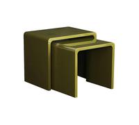 Lot de 2 tables gigognes finition glossy kaki - Nola