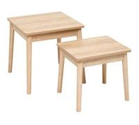 Ensemble de 2 tables à café gigognes effet bois naturel ABANA - Beige