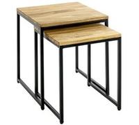 Paris prix Lot de 2 tables gigognes - Chêne & noir