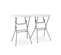 Lot de 2 tables hautes de réception - GALA - Mange debout. pliables. Ø80cm x 110cm