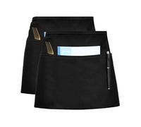 Lot de 2 tabliers serveur noirs avec 3 poches