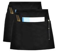Lot de 2 tabliers serveur noirs avec 3 poches
