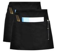 Lot de 2 tabliers serveur noirs avec 3 poches