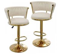 Lot de 2 Tabouret debar reglables en Hauteur - XUANYU - Avec Dossier et Repose-Pieds - Pivoté à 360° - Tissu - Maximale : 120 kg