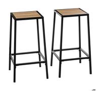 5five Tabourets de bar – Lot de 2 effet chêne naturel