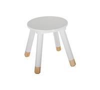 lot de 2 tabourets blanc pour enfant en bois - Dim : L24x l26,5 x H24 cm