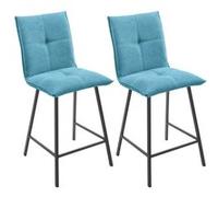 Lot de 2 Tabourets Bleus Assise H65cm - LAGOS -