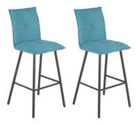 Lot de 2 Tabourets Bleus Assise H76cm - LAGOS -