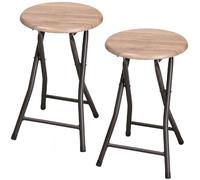 Lot de 2 Tabourets d'appoint pliables industriel Dock - Noir