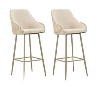 Lot de 2 Tabourets de Bar ""Alaska"" 111cm Crème