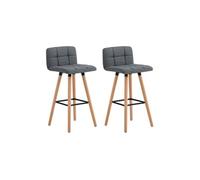 SoBuy FST50-DGx2 Lot de 2 Tabourets de Bar Cuisine avec Dossier et Repose-Pieds Haute qualité