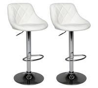 Lot de 2 tabourets de bar blanc jasper