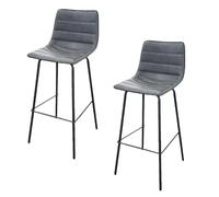 Lot de 2 Tabourets de bar design industriel Brooklyn - Gris