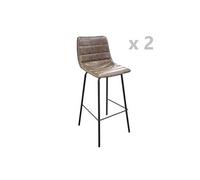 - Lot de 2 Tabourets de bar design industriel Brooklyn - Kaki - Brooklyn