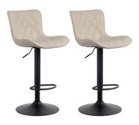 Lot de 2 tabourets de bar Emma - Crème